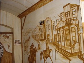 Nástěnné malby v country klubu Rikatádo v Praze