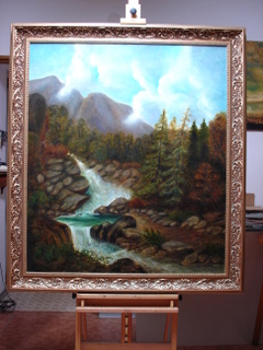 Horská bystřina, olej na plátně, 128×113cm, 27 400,-kč